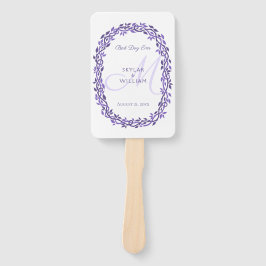 Leque Monograma de Casamento em Púrpura Woodsy Melhor Di