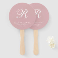 Monograma Elegante Rosa Poeira Formal de Casamento