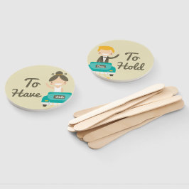 Leque Monograma. Noiva e noiva. Ter e segurar.