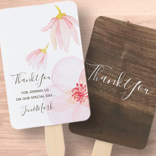 Leque Monogramas Flores de Aquarela. Festa de Casamento 