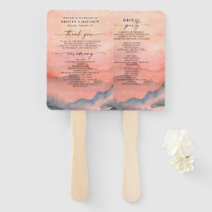 Leque Montanha Sunset Watercolor Rustic