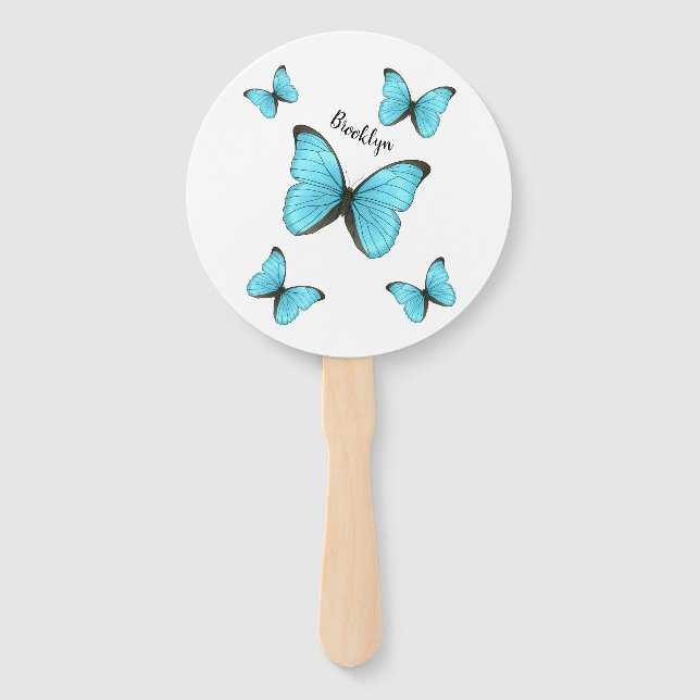 Leque Morpho butterflies cartoon illustration  (Frente)