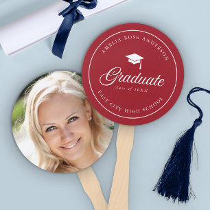 Leque Mortarboard Script Editável Cor Foto de Graduado
