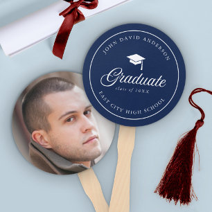 Leque Mortarboard Script Editável Cor Foto de Graduado