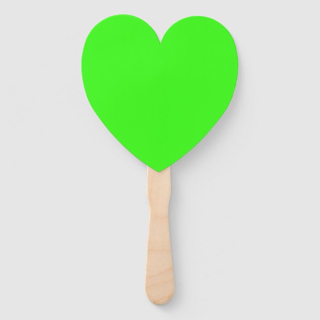 Leque Neon Green Heart Fan Set – Customizable (Frente)