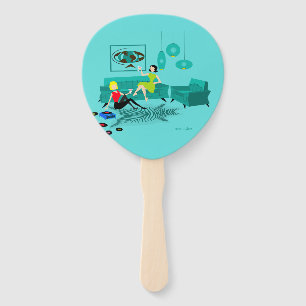 Leque Noite da Garota Retro em Conjunto de Ventiladores