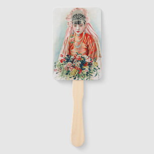 Leque Noiva de Vermelho no Casamento Chinês em Xangai