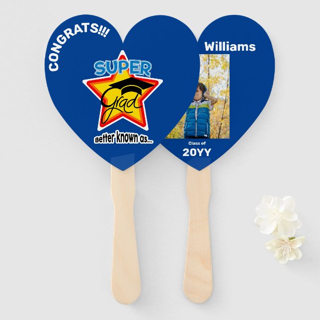 Leque Nome de Foto Editável Super Formando-Coração Ano (Frente e Verso)