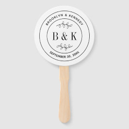 Leque Nome do Casal de Casamento do Monograma Floral Bot