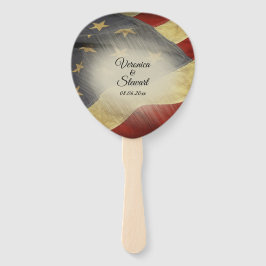 Leque Nomes de Sinalizador Americano e Data com Distânci