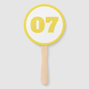 Leque número personalizado amarelo