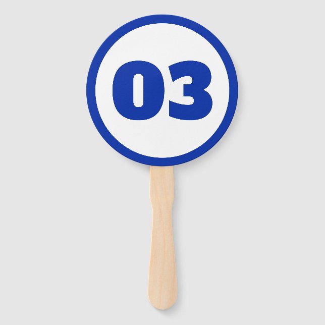 Leque número personalizado azul (Frente)