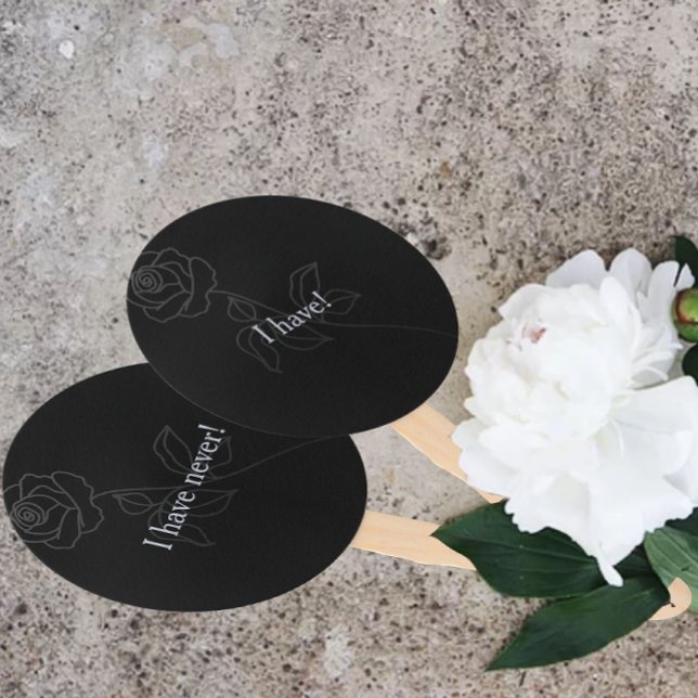 Leque Nunca Tive Festa de solteira Negra Gótica (Criador carregado)