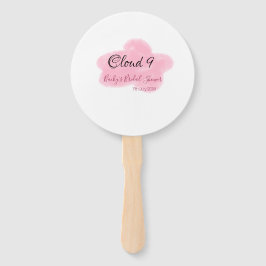 Leque Nuvens nove rosa pastel chá de noiva data do nome