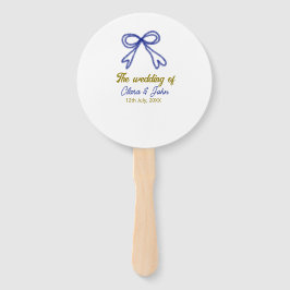 Leque O casamento do casal marinho azul de ouro