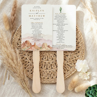 Leque O Conjunto de Casamento Watercolor Desert Range -