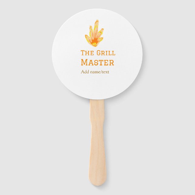 Leque O cozinhar de texto do nome de adição do churrasco (Frente)