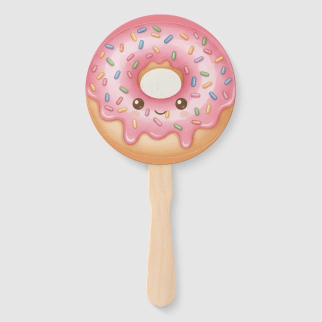 Leque "O Donut Fofo" – Ilustração Doce e Festiva  (Frente)