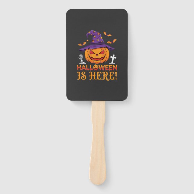 Leque O Halloween Chegou Bruxa Abóbora Vector (Frente)