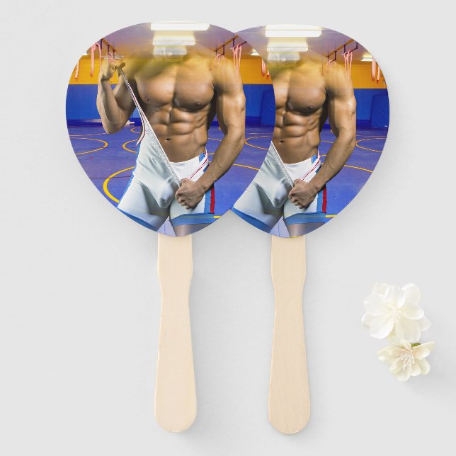 Leque O homem muscular de SlipperyJoe boja trai de ginás (Frente e Verso)