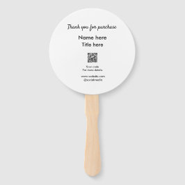 Leque Obrigado pelo nome de compra aqui digitalizar QR