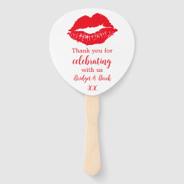 Leque Obrigado Red Kisses Personalizado