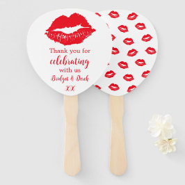 Leque Obrigado Red Kisses Personalizado