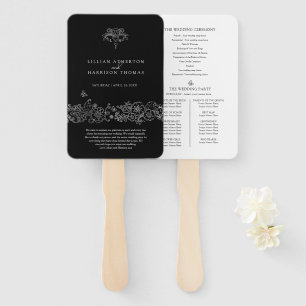 Leque Obrigados do programa de casamento Black White Fle