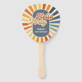 Leque Olá, 40 Retro Sun Groovy Wave Aniversário