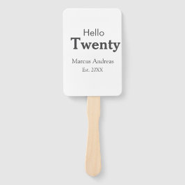 Leque Olá, junte nome de vinte anos. Adicionar minim de