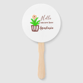 Leque Olá, sou novo aqui, chá de fraldas, crianças, folh