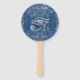 Leque Olho egípcio de prata de Horus no mármore azul