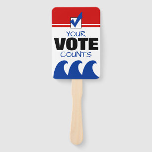 Leque Onda Vermelha OU Azul Acenam Seus Votos #Eleição