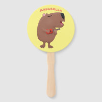 Óptica desenho animado de capybara ukulele