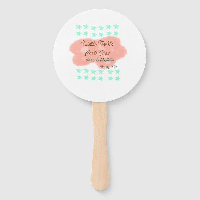 Leque Orange clouds twinkle twinkle little stars green  (Frente)