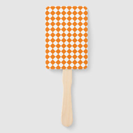 Leque Orange White Checker Diamond Pattern
