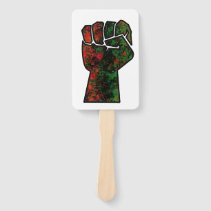 Leque orgulho negro punho vermelho verde bandeira pan-af