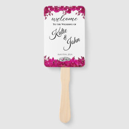 Leque Orquídeas Fuchsia sobre o Programa de Casamento Br