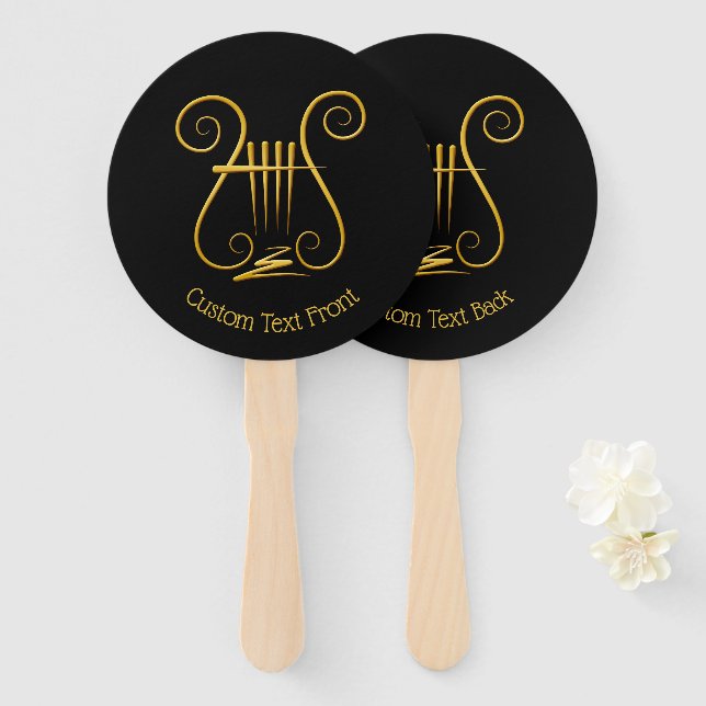 Leque Ouro Lyre (Frente e Verso)