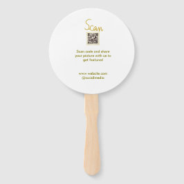 Leque Ouro Scan QR code glitter elegante calligr simples