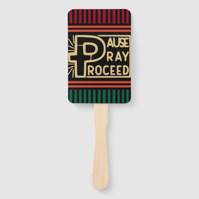 Leque Ouro verde laranja Pausar Reze em Cristão (Frente)