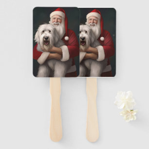 Leque Ovelha Cachorro Inglês com Papai Noel Festivo