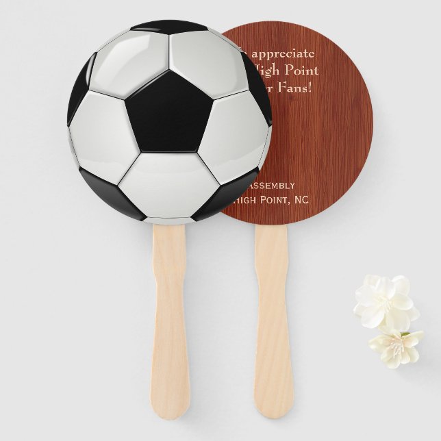 Leque Pá de Letra de Bola de Futebol (Frente e Verso)