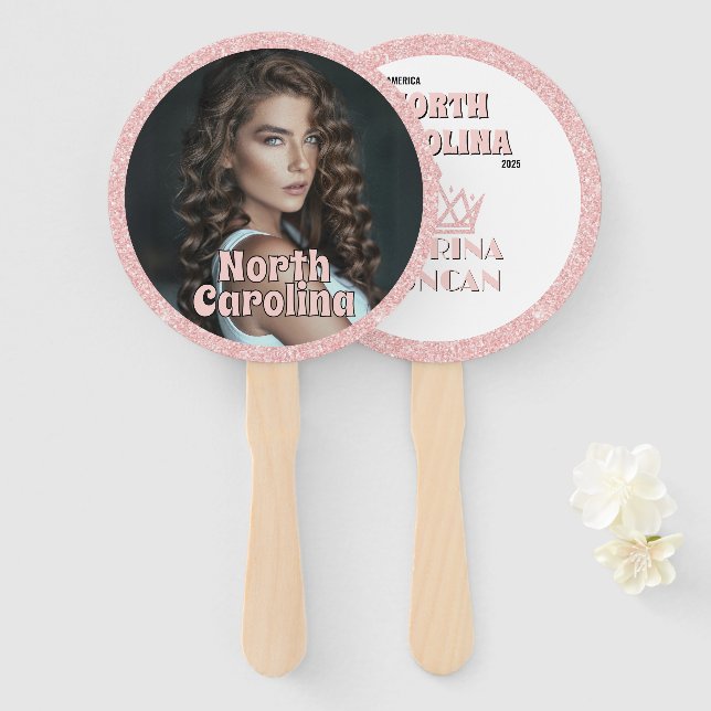 Leque Pacote de 10 Ventiladores do Pageant Glitz Dourado (Frente e Verso)