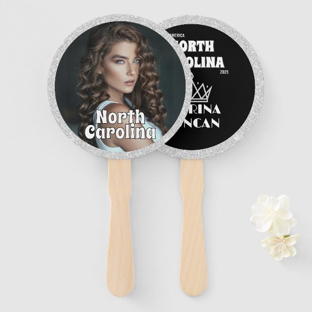 Leque Pacote de 10 Ventiladores Pageant da Silver Glitz (Frente e Verso)