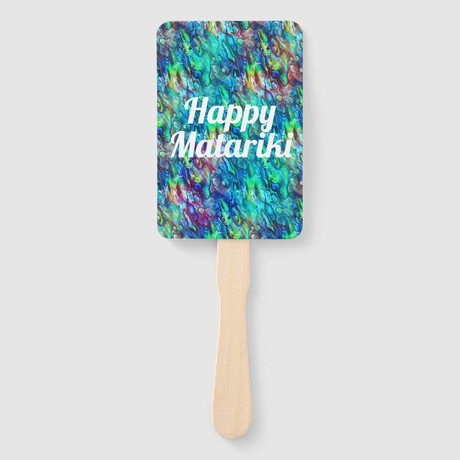 Leque Padrão 1 de shell Abalone Paua da Nova Zelândia (Frente)