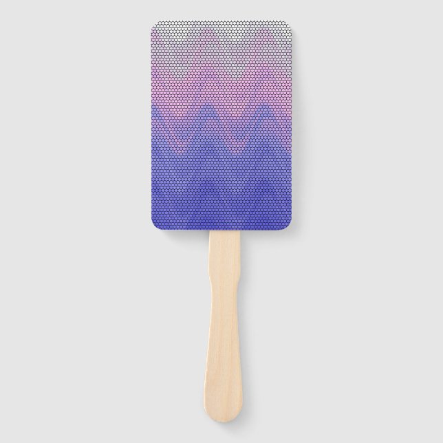 Leque Padrão Abstrato Roxo Rosa Hexágono (Frente)