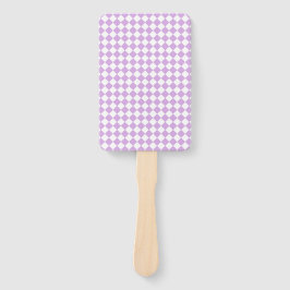 Leque Padrão de Diamante de Xadrez Branco Roxo