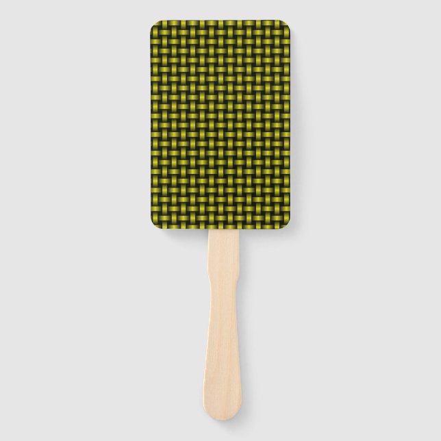 Leque Padrão de Onda Preta Amarelo (Frente)