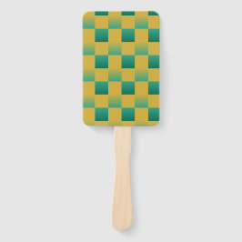 Leque Padrão elegante em verde e ouro